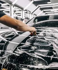 New car hood protected with paint protection film