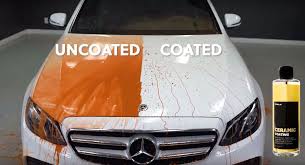 Ceramic coating comparison showing paint protection and gloss