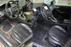 Interior detailing before and after cleaning