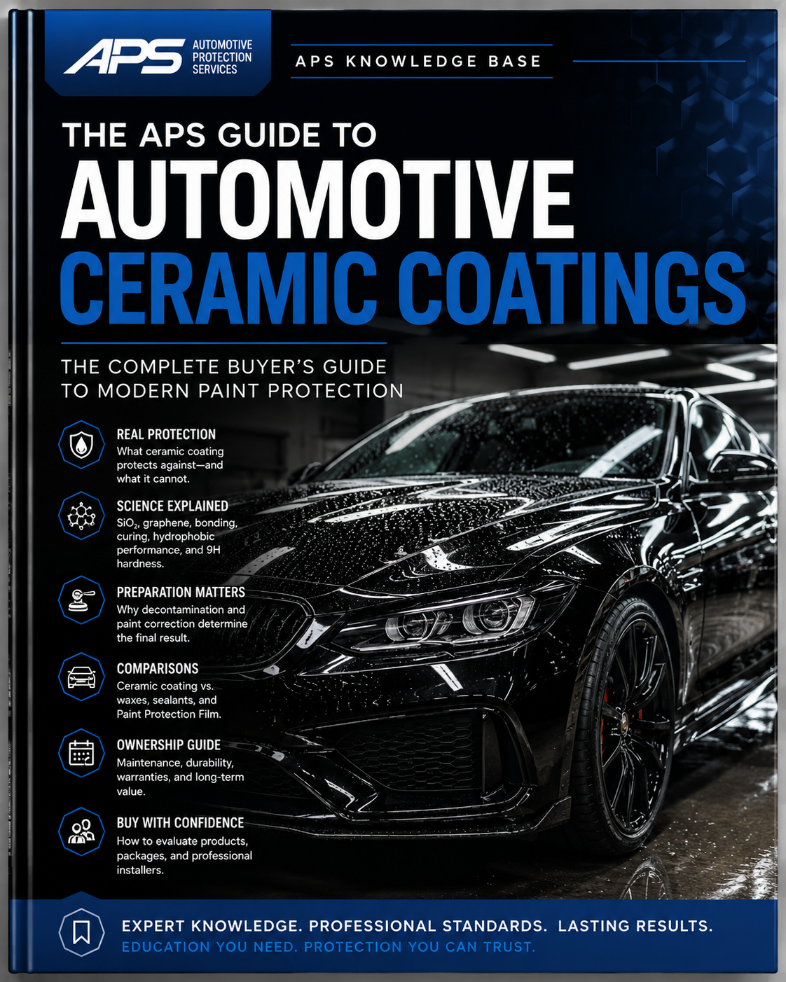 Book cover for the published APS Guide to Automotive Ceramic Coatings.